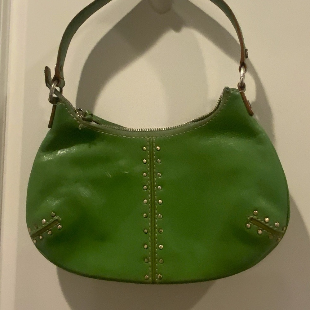 Michael Kors green stud small shoulder bag